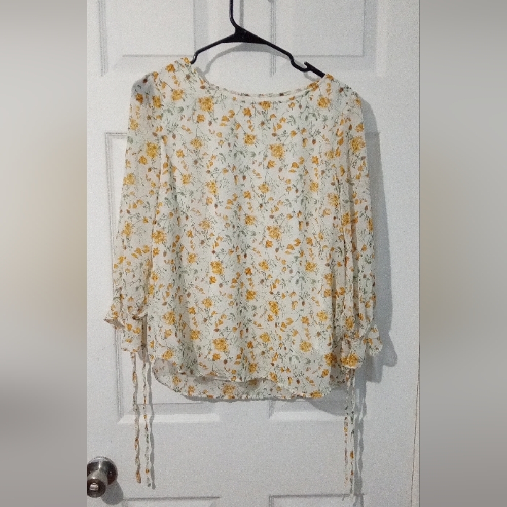 Cream and yellow Boho blouse size medium